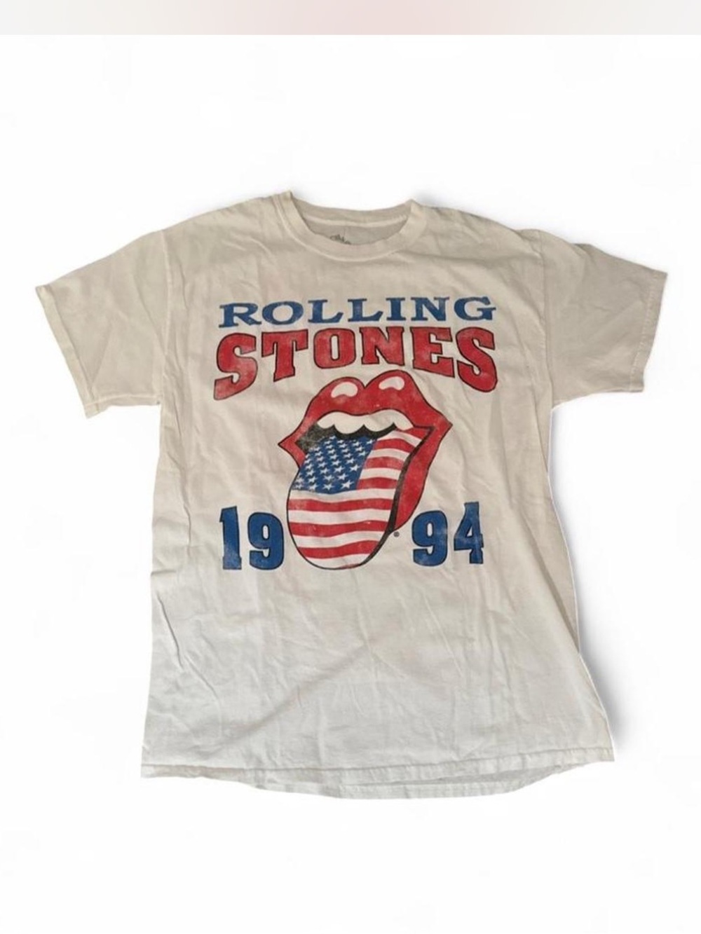 Urban Outfitters - The Rolling Stones White Graphic Logo Oversized Shirt